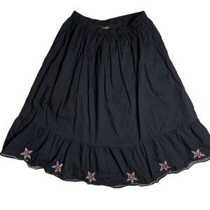 CG Sport 3X embroidered black midi skirt